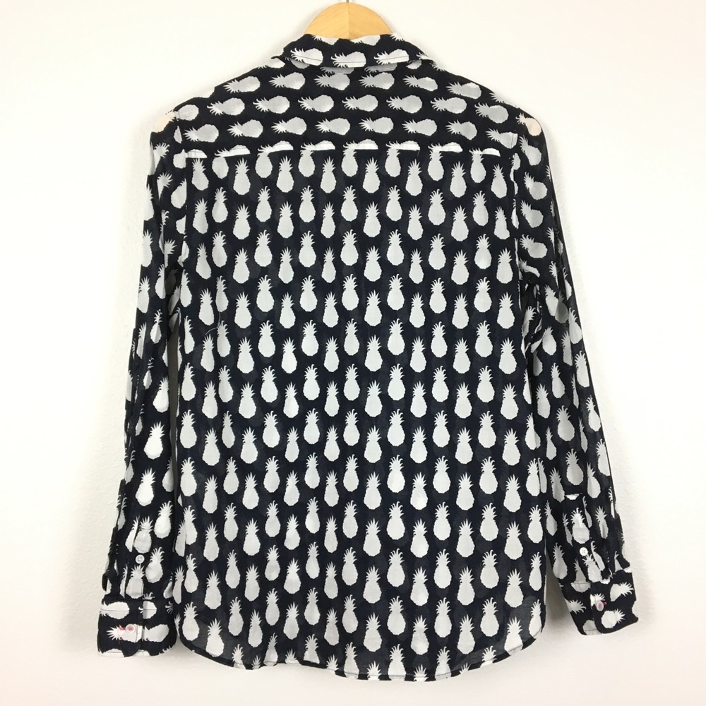 Talbots Pineapple Button Down Shirt S - image 7